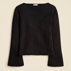JCrew Ribbed Boatneck Sweater in Vintage Wool- small black